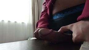 I Get Wet While I Rub My Dick on the Desk