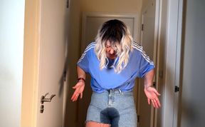 Had to **** in my jeans short near the locked toilet