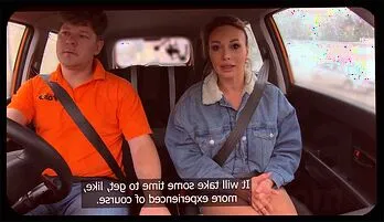 Sensual Busty MILF Pleasured in Car by Handsome Instructor