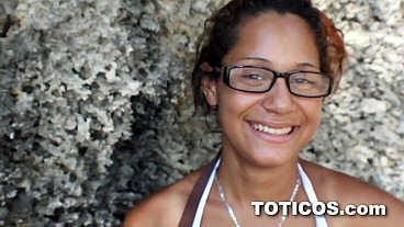Ay Papi! Nerdy 18yo Shy latina teen step daughter with perfect big tits fucks big black cock step dad in first time video