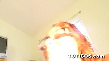 Ay Papi! Nerdy 18yo Shy latina teen step daughter with perfect big tits fucks big black cock step dad in first time video