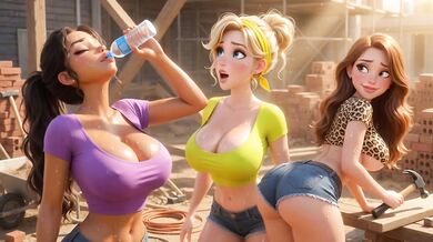 Thick curvy threesome heat with blonde and redhead sapphic passion