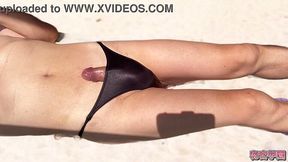 Solo Handjob and Anal Play at the Beach