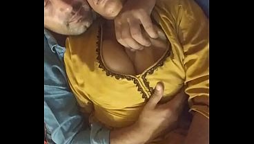 I play with my hot chubby wife boobs