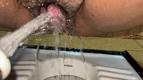 mallu aunty close up pissing, fingering and fucking in squat position