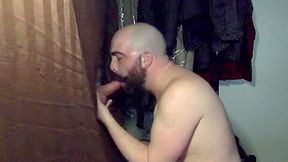 Sexy Step daddy feeds me his load then sucks out my load at private gloryhole