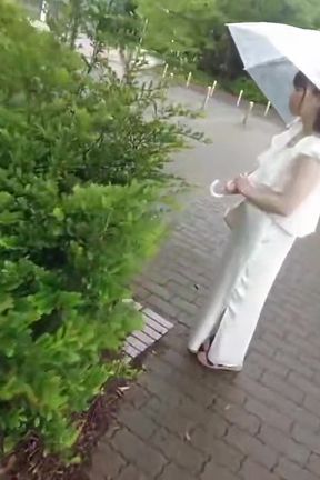 Steamy T Back Stroll with a First Time Outdoor Peach That Drives Nonstop Release Part.1