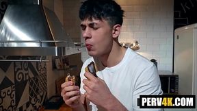 Petite redhead teen gets a hardcore fuckfest with a bold stud