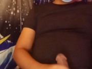 Pinoy in white brief, caressing his massive dick, part2