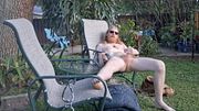 Your friend comes for a visit - and ends up cumming naked for you in your garden!