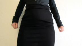 Skirt no panties secretary teasing you