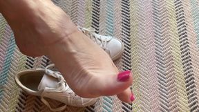 Mrs Mature Feets Stinky Socks Come off After a Long Walk