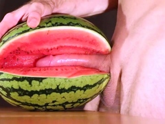 Muscular Stud Fucks and Cums on Watermelon