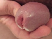 close up and tickling the peehole