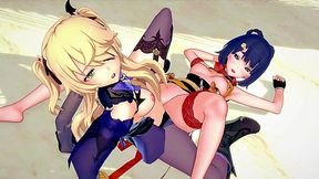 Lesbian Teens Xiangling and Fischl's Uncensored 3D Hentai Action