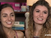 Cute Babes Talk About Themselves and Kiss