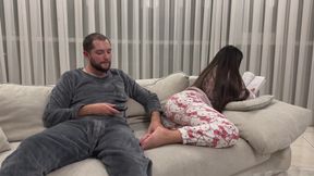 I Put Dick in My Busy Step Sis From Behind but I Didn't Get My Dick Out in Time and Cum in Pussy