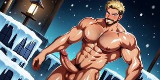 Fully Nude Hunks in Snow