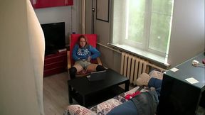 Talking on Skype with a strange man excites my step sister