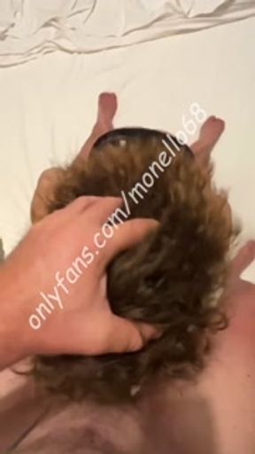 dirty teacher sucks my cock with a dildo in her ass