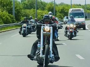 Boss of Bikers Gang Invites Exotic Dancer with Slant Eyes and Big Melons Togive Couple of Them a Lead