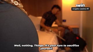 Skinny tattooed stepson ends up fucking his stepmom when they share a bed