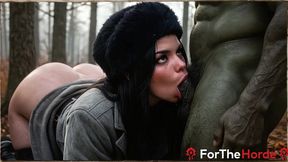 the orc loves going on class field trips to the forest because his favorite classmate is always there[ai]