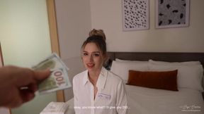 Skinny girl fucks for money