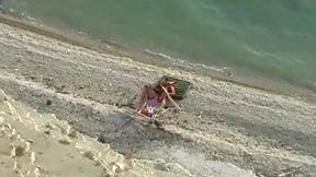 amateur lovers fuck gently and passionately on sunny beach