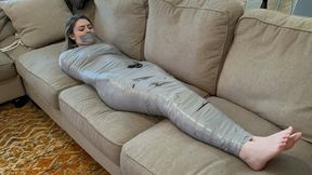 Mummify Me HD-London Evans asks you to mummify her with gray duct tape with BTS