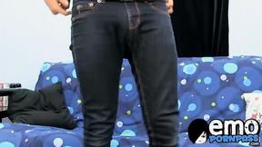 ”Austin strokes his hard shaft before blowing his juicy load”