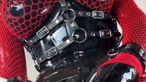 Triple-Masked Rubberdoll Cums Three Times Inside Latex Pussy & Sheath