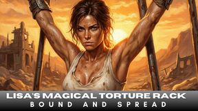 Sexy Lisa is tied to a rack in BDSM Bondage in a post apocalyptic fantasy copy