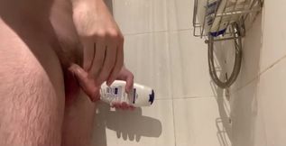 Washing My Cock in the Shower, I Get Hard and Decide to Jerk off Until I Cum!