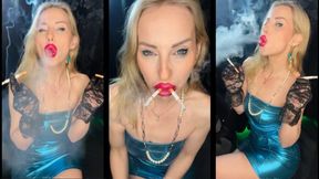 Your sexy Lady smokes 2 marlboro 100 at once