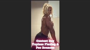 Contest Day Topless Flexing and Pec Bounces