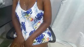 Ebony Almost Caught Masturbating At The Office