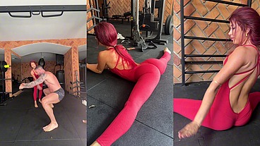 Backstage from gym flashing and before the scene with Atlanta Moreno and Maximo Garcia