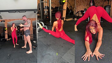 Backstage from gym flashing and before the scene with Atlanta Moreno and Maximo Garcia