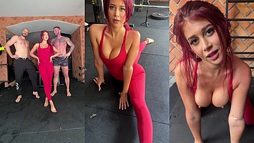 Backstage from gym flashing and before the scene with Atlanta Moreno and Maximo Garcia