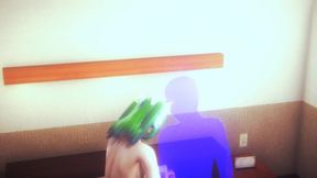 Yaoi Femboy - Green Hair Handjob