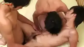 Asian Twink Trio Ignites Hot Blowjob Threesome Action – 18+