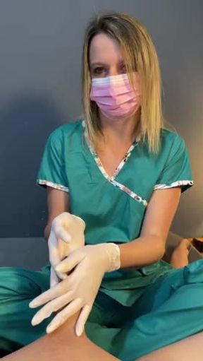 Urethral examination for my patient, with a lot of lubricant in my latex medical gloves