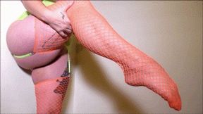 *850x480* My Perfect Calves in ORANGE FISHNETS MP4 720