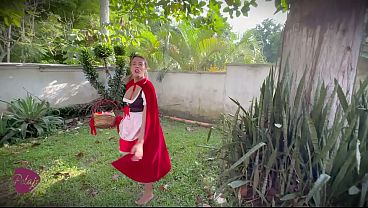 Little Red Riding Hood was lost in the woods and was made to suck cock by the big bad wolf.