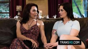 Instead of bird watching sexy trans babe Ariel Demure fucks busty cis girl Siri after bird watching