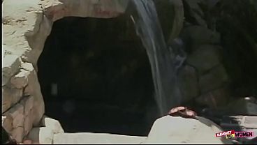 Naughty black milf seduces the white guy outdoors and lets him pummel her tight asshole