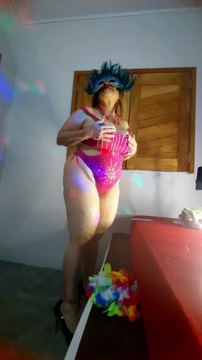 In the Mouth of the Busty Blonde.