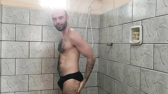 Hairy Twink Louis Ferdinando Jerks Off and Fingers His Ass in the Bathroom