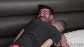 Pale twink lovemaking with beefy stepdaddy in pronebone